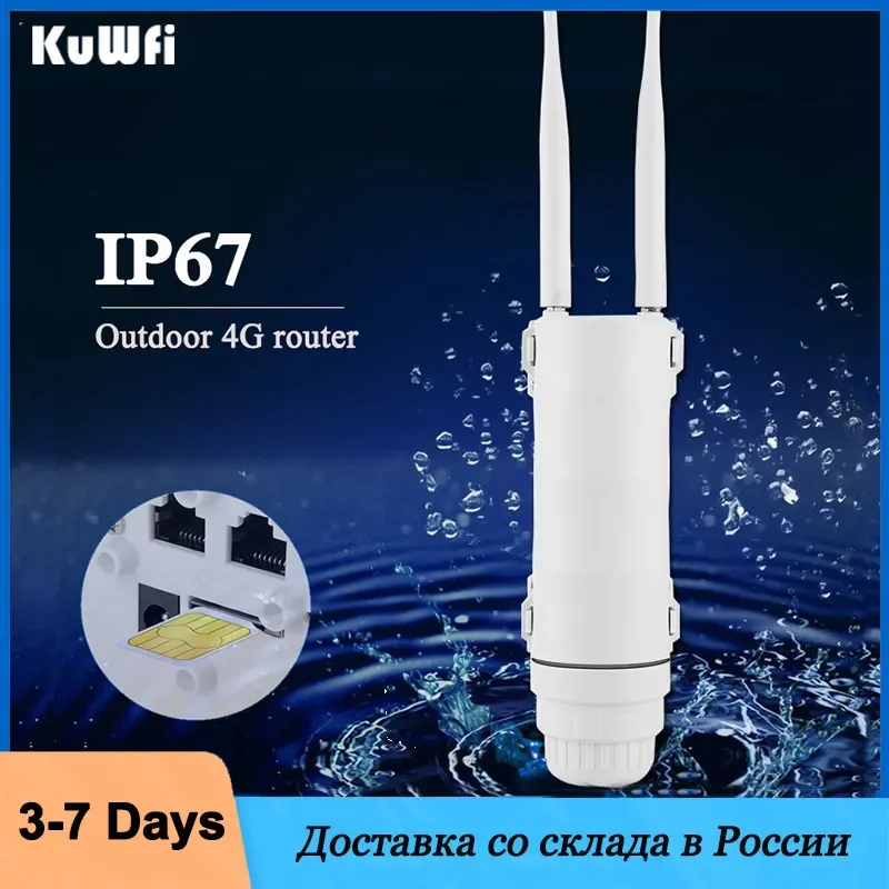KuWFi-enrutador WIFI 4G para exteriores, extensor WIFI AP inalámbrico CAT4 de 300Mbps, repetidor WIFI impermeable IP67 de largo alcance con tarjeta SIM - imagen 2