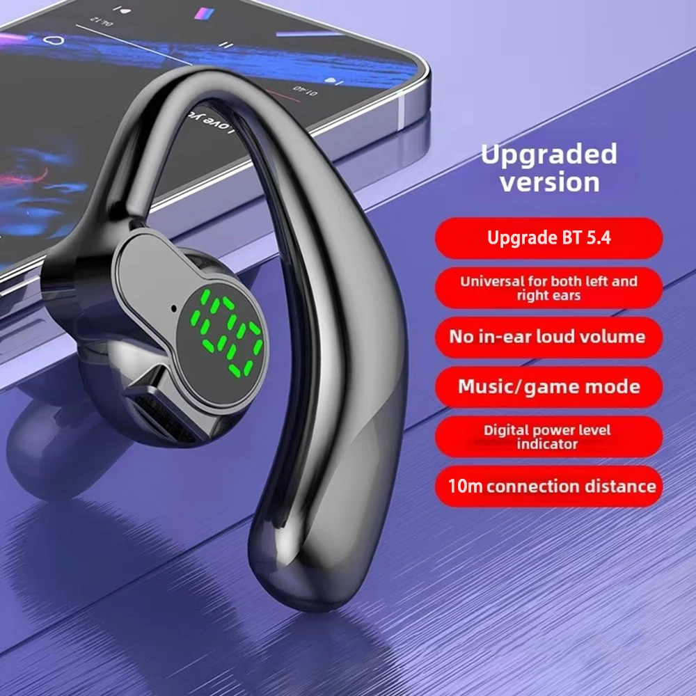 Nuevos auriculares portátiles de conducción de aire con gancho para la oreja, inalámbricos, compatibles con Bluetooth, deportivos, resistentes al agua, manos libres, con micrófono - imagen 3