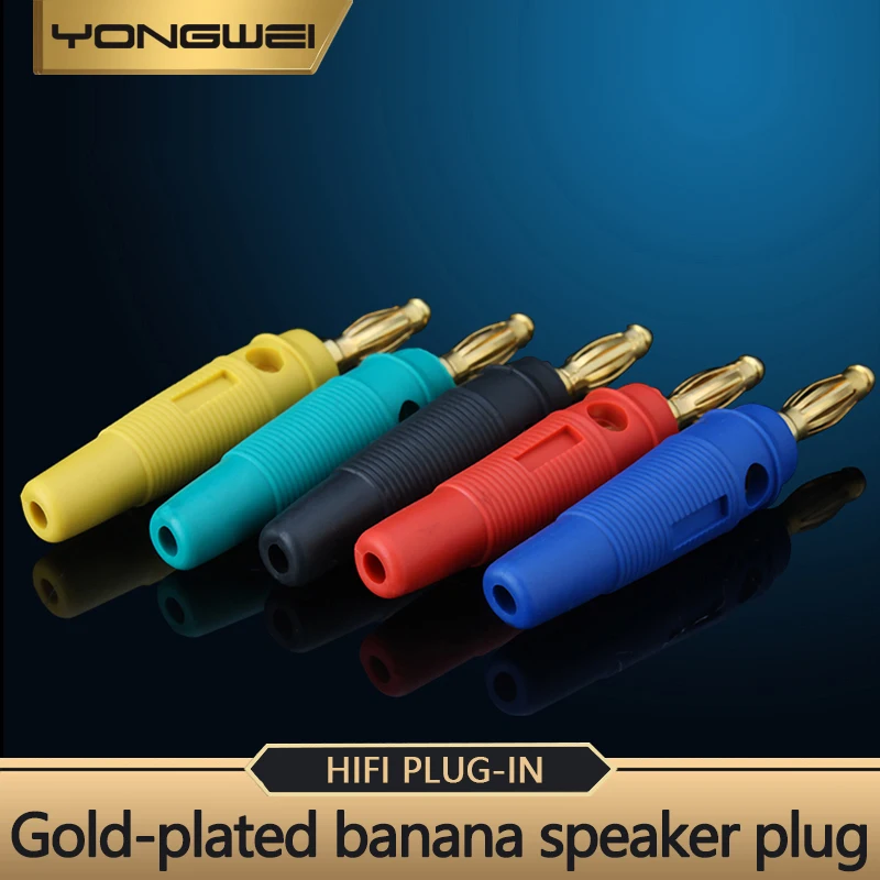Cable de altavoz YONGWEI conector de clavija Banana amplificador de potencia chapado en oro de cobre enchufe de 4mm cable de altavoz conector Banana