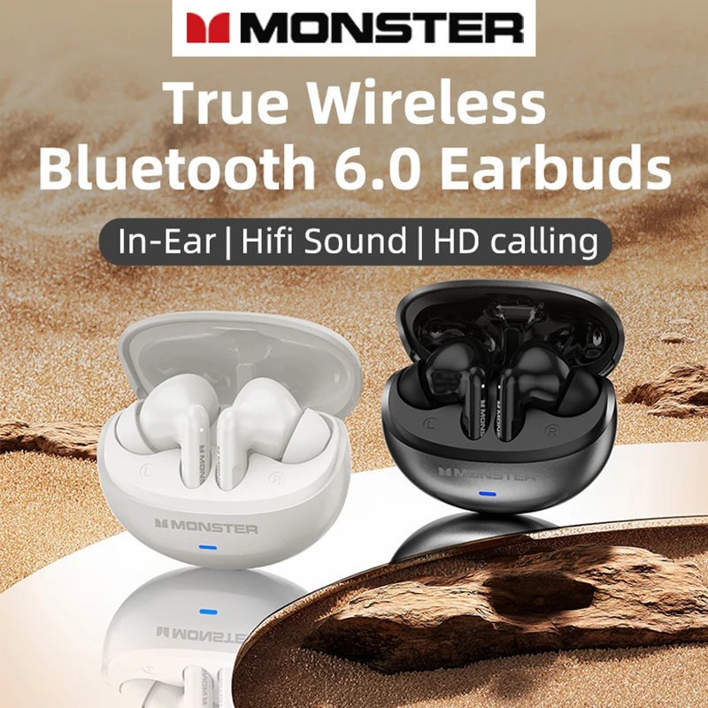 Monster MQT39 auriculares para juegos Ture inalámbricos Bluetooth 6,0 auriculares de baja latencia reducción de ruido auriculares con micrófono nuevo