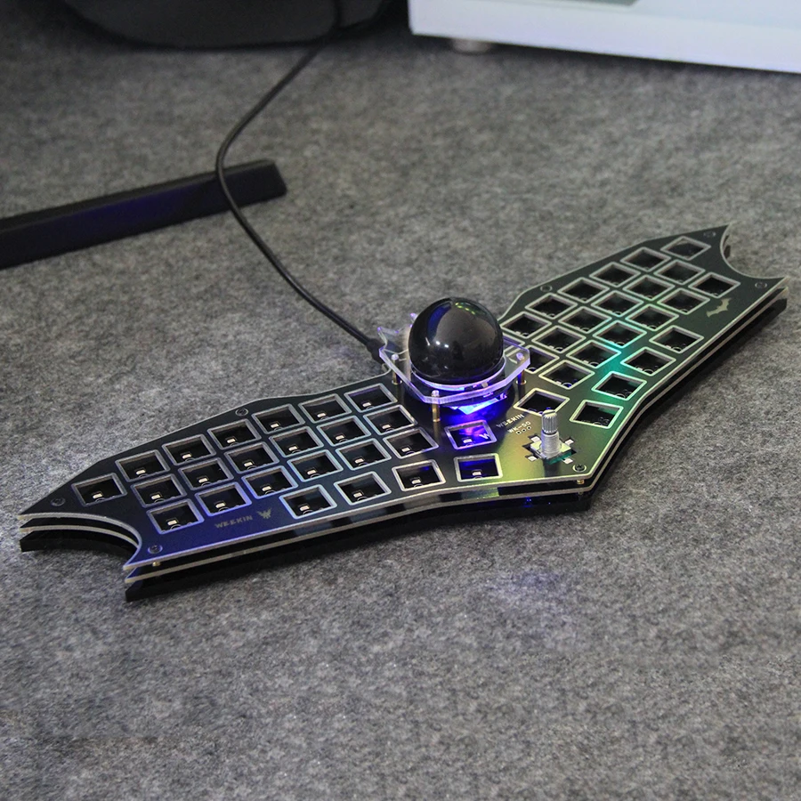 Bat-Teclado mecánico Macro programable a través de juegos de diseñador intercambiables en caliente sin tapas, Kit de teclado RGB, 47 teclas, nuevo - imagen 5