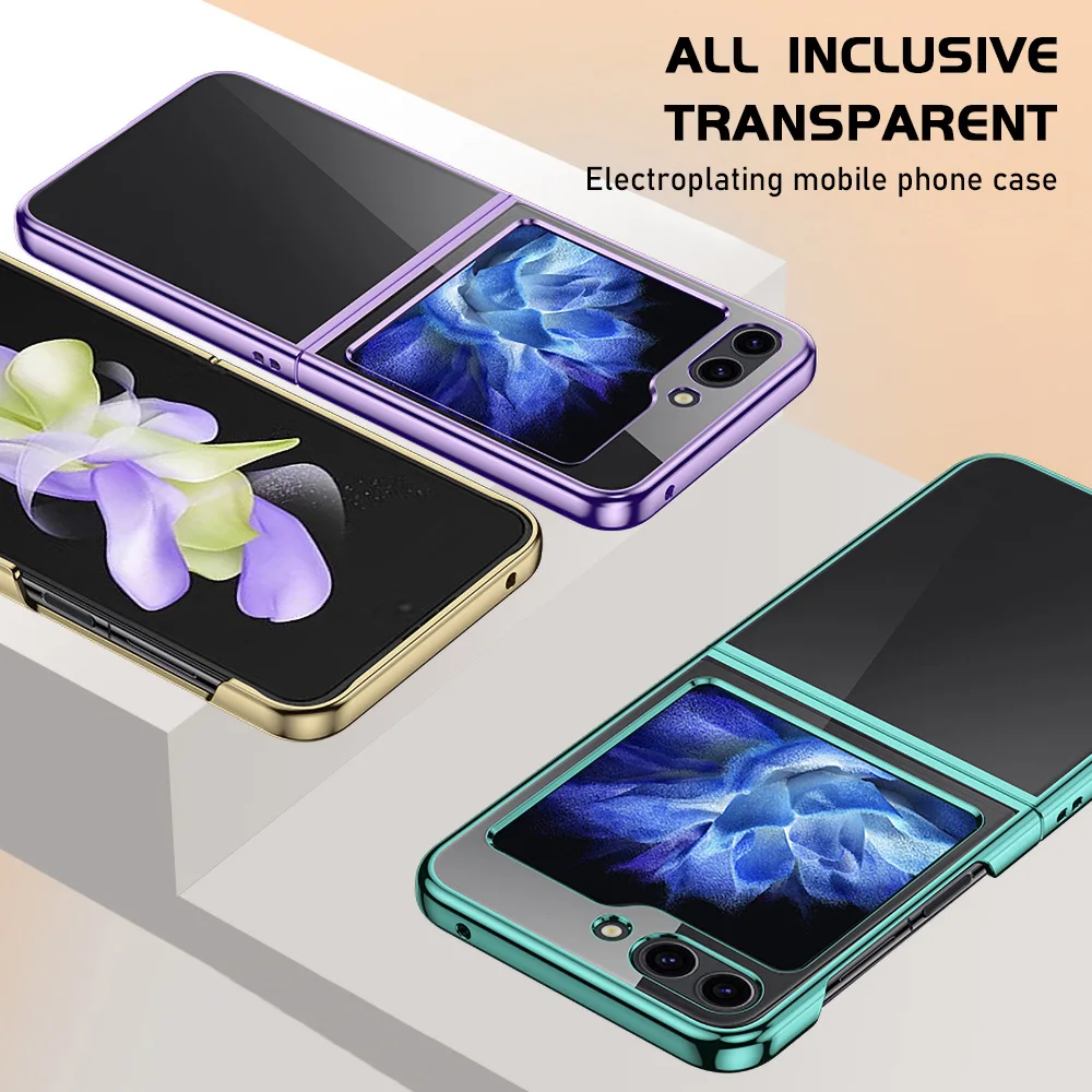 Funda de teléfono galvanizada para Samsung Galaxy Z Flip 6 5 4 3 Flip6 ZFlip flip4 Flip5 Funda de plástico duro a prueba de golpes Carcasa - imagen 2