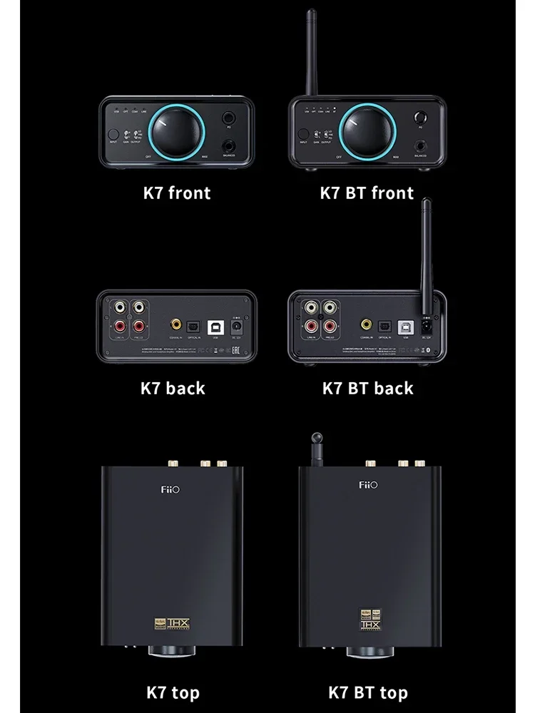 FiiO K7 K7BT amplificador de auriculares HIFI Bluetooth DAC DSD amplificador de auriculares Dual AK4493S entrada RCA Coaxial óptica regalo de música - imagen 5