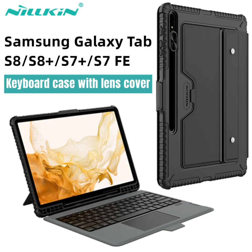 Nillkin para Samsung Galaxy Tab S8 funda para teclado tableta Bluetooth teclado TouchPad funda inteligente para Galaxy Tab S8 Plus/Tab S7 Plus funda para teclado/samsung tab s7 fe funda para teclado