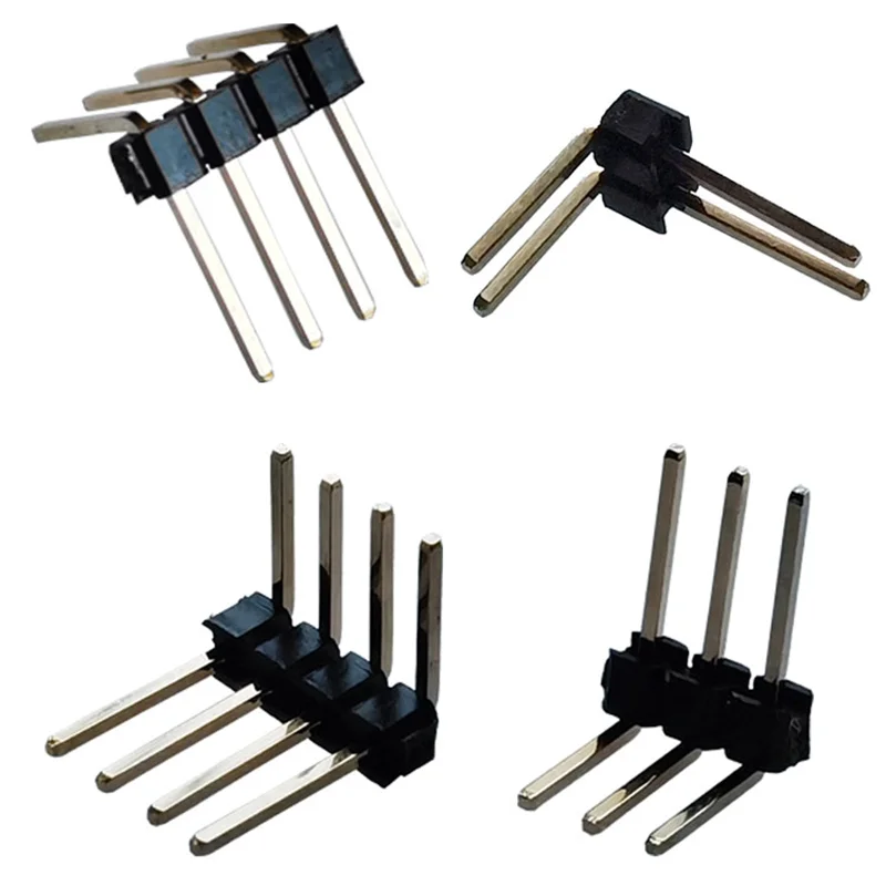 10 Uds R/A 2,54mm fila única ángulo recto macho Breakaway PCB placa conector Pinheader 1*3/4/5/6/8/10/12/15/20/40 Pin - imagen 5