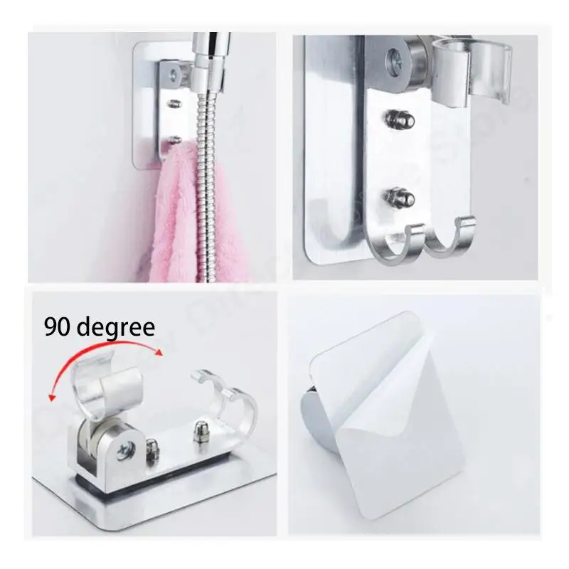 Soporte para bidé con pulverizador autoadhesivo, soporte para cabezal de ducha, soporte ajustable sin perforaciones para baño, accesorios montados en la pared - imagen 5