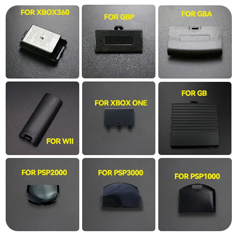 1PC For GB GBA GBC GBP Wii Battery Cover Lid Door Replacement For PSP 1000 2000  Door Case For Xbox One  Xbox360 Back White