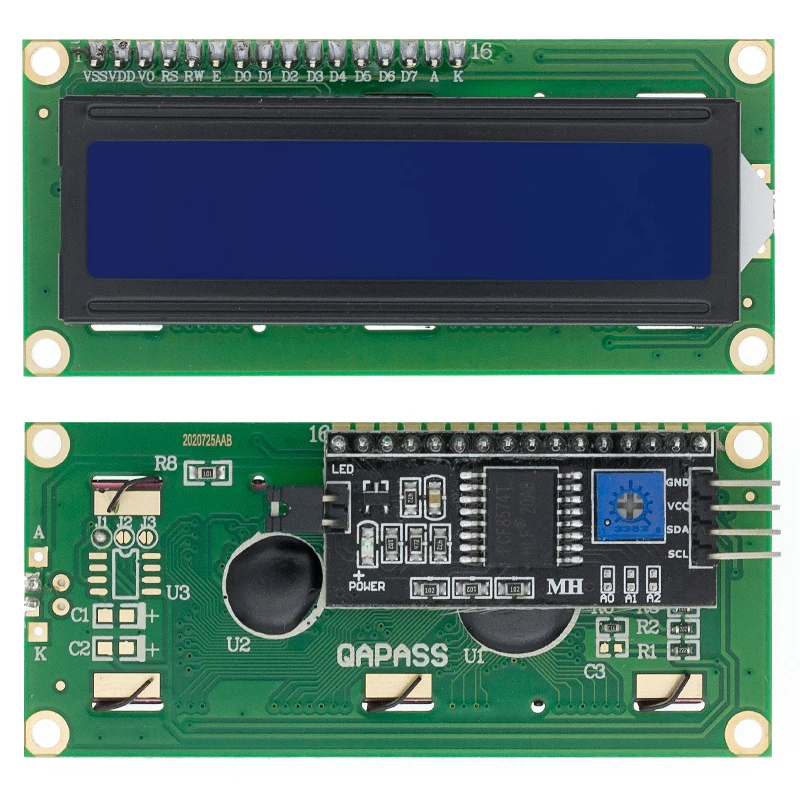 Módulo LCD Pantalla Azul Verde IIC/I2C 1602 para Arduino 1602 LCD UNO R3 Mega2560 LCD1602+IC2 - imagen 2