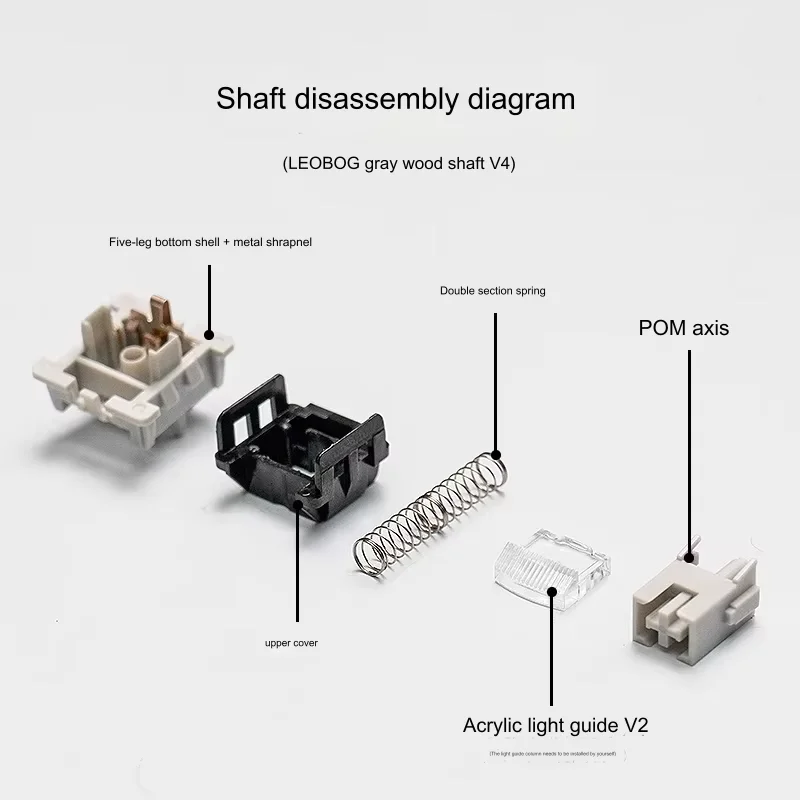 LEOBOG GreyWood V4 V3 interruptor lineal POM interruptores HIFI KIT de teclado mecánico personalizado 35 pines DIY Hi75 GMK67 accesorios para juegos - imagen 5