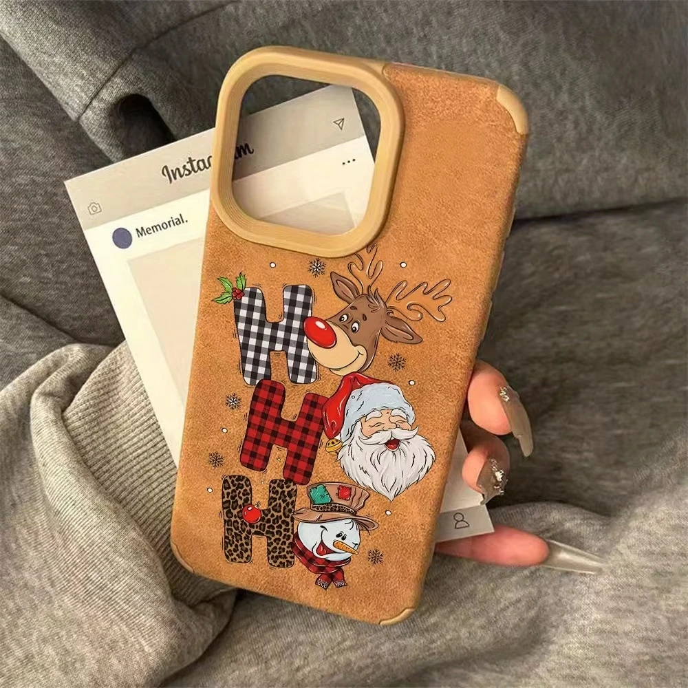 Funda de teléfono festiva con temática navideña para iPhone 16 11 13 12 14 15 Pro Max XS Max X XR 15PRO 16PRO 16PLUS, funda suave a prueba de golpes - imagen 2