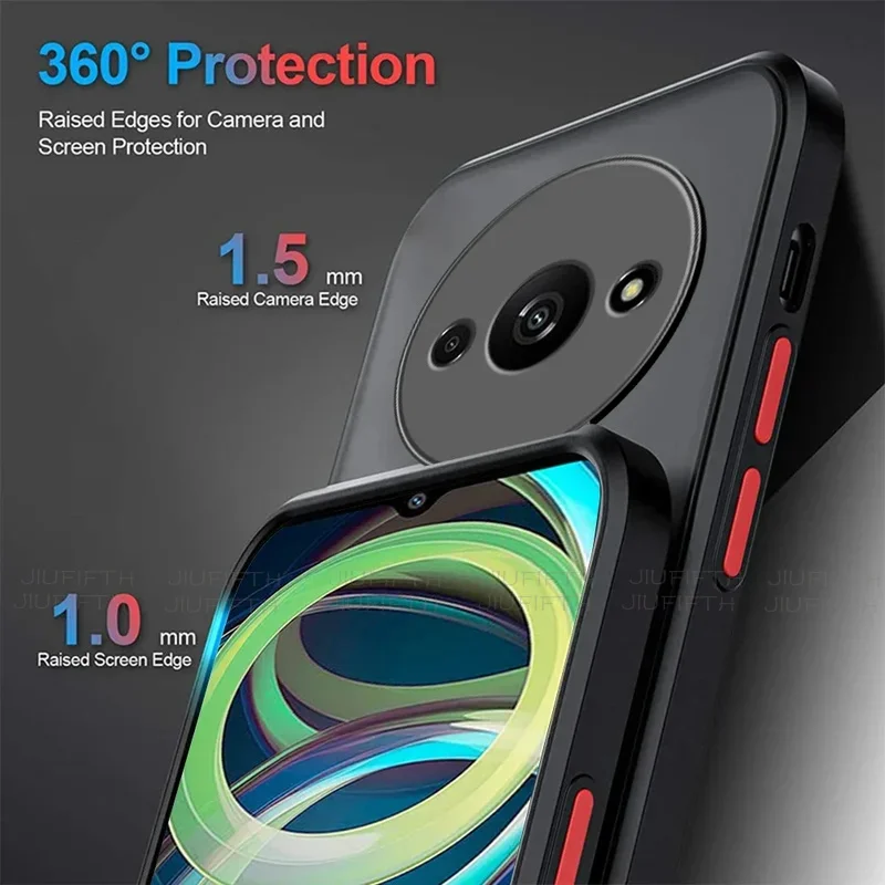A3X 4G para Xiaomi Redmi A3 funda armadura a prueba de golpes mate suave TPU parachoques transparente cubierta dura CAPA para Xiomi Poco pequeño C61 C 61 - imagen 5