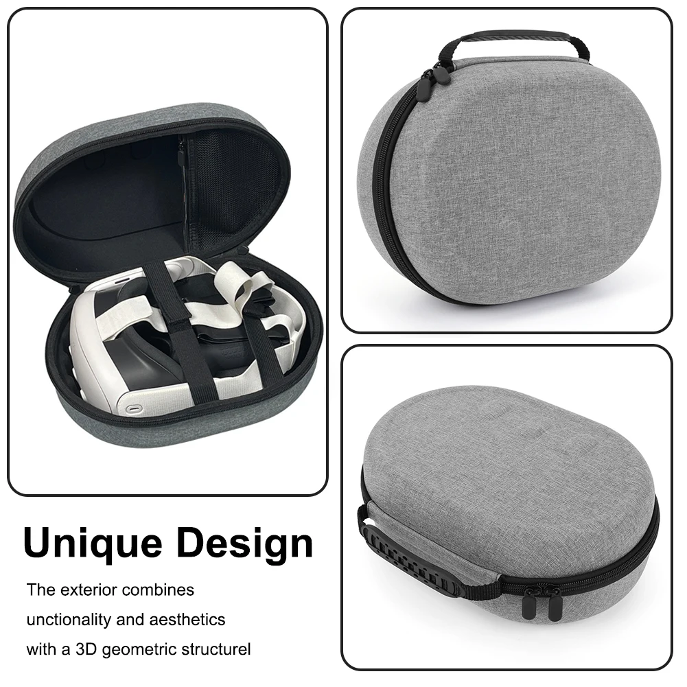 Bolsa de Estuche de transporte a prueba de golpes, estuche rígido de EVA, bolsa organizadora antiarañazos, partición con bolsa de malla para auriculares Meta Quest 3 - imagen 5