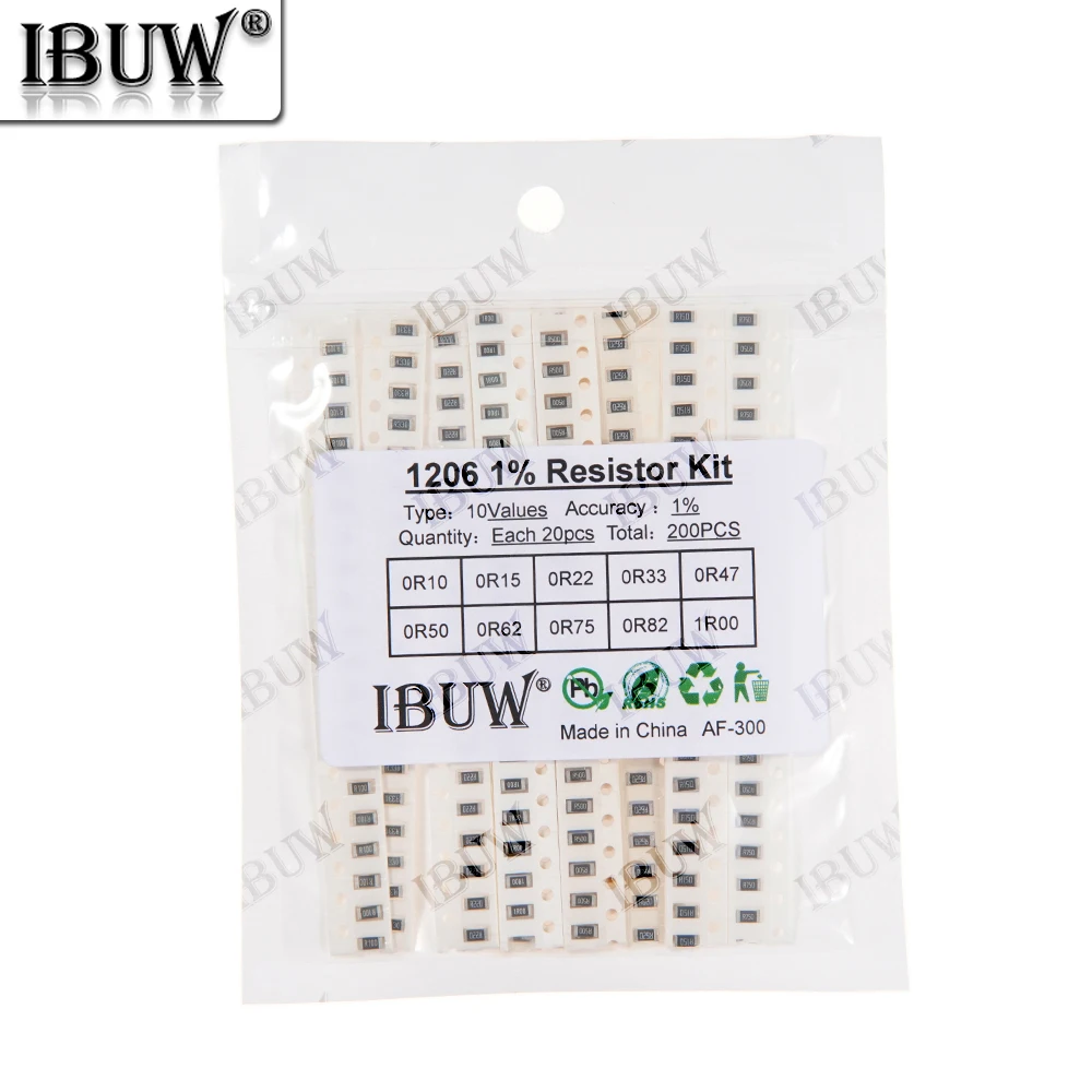 0201 0402 0603 0805 1206 1% 5% Kit surtido de resistencias SMD 1R-1M 10K 100K 1K 100R juego de resistencias DIY - imagen 4