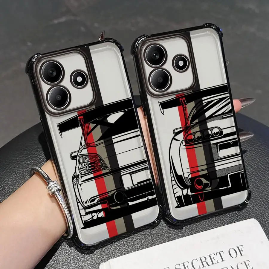 Funda japonesa JDM Drift para coche Redmi Note 11s 10 Lite 10s 11 12 13 10 Pro 9S 14 Pro Plus, funda suave