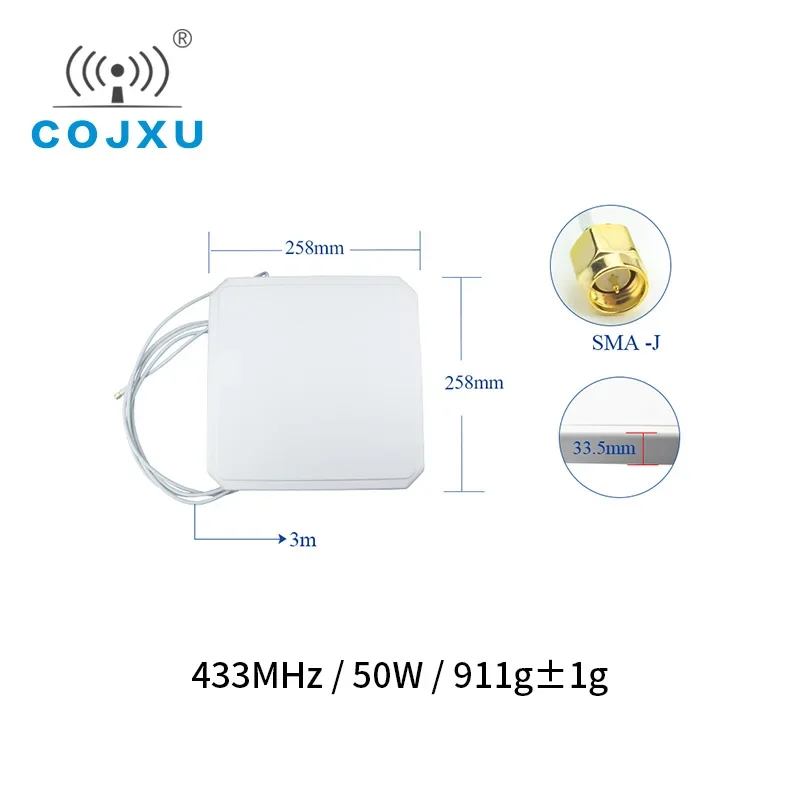 Antena direccional Wifi de 433MHz, SMA-J de alta ganancia de 8,0dBm, 50W, Panel de TX433-PB-2626 impermeable para la industria de red - imagen 2
