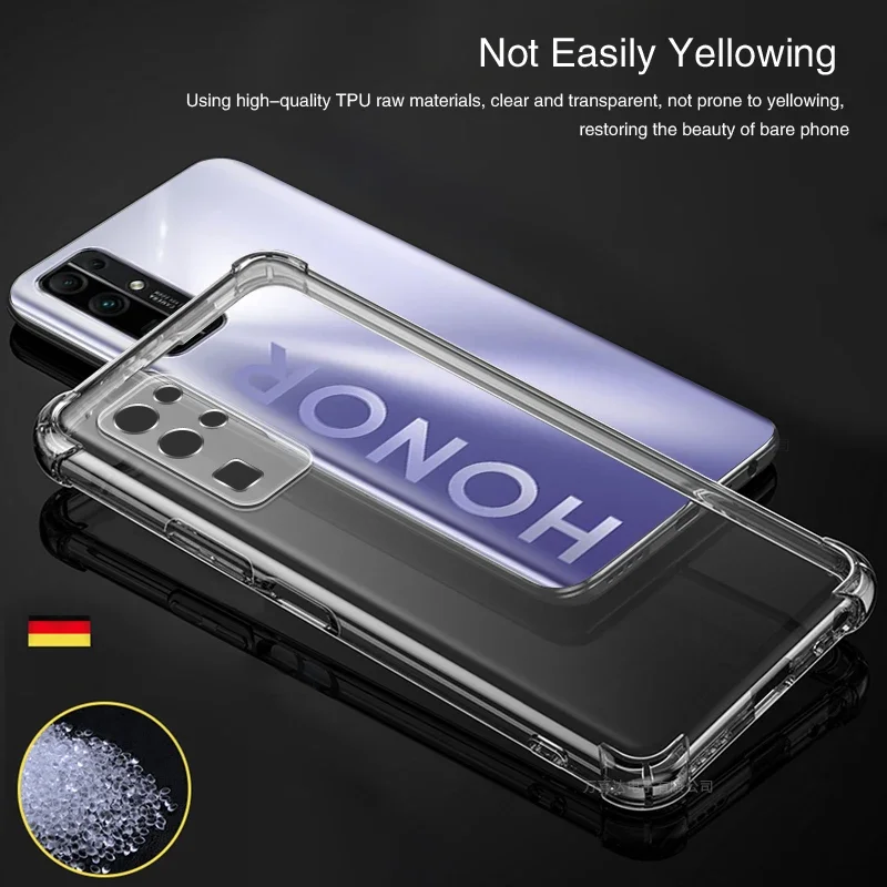 Funda de teléfono de silicona suave para Huawei Honor 30 Pro Plus Lite Youth 30i 30S 30Pro Pro + 5G, fundas traseras transparentes a prueba de golpes, Airbag - imagen 4