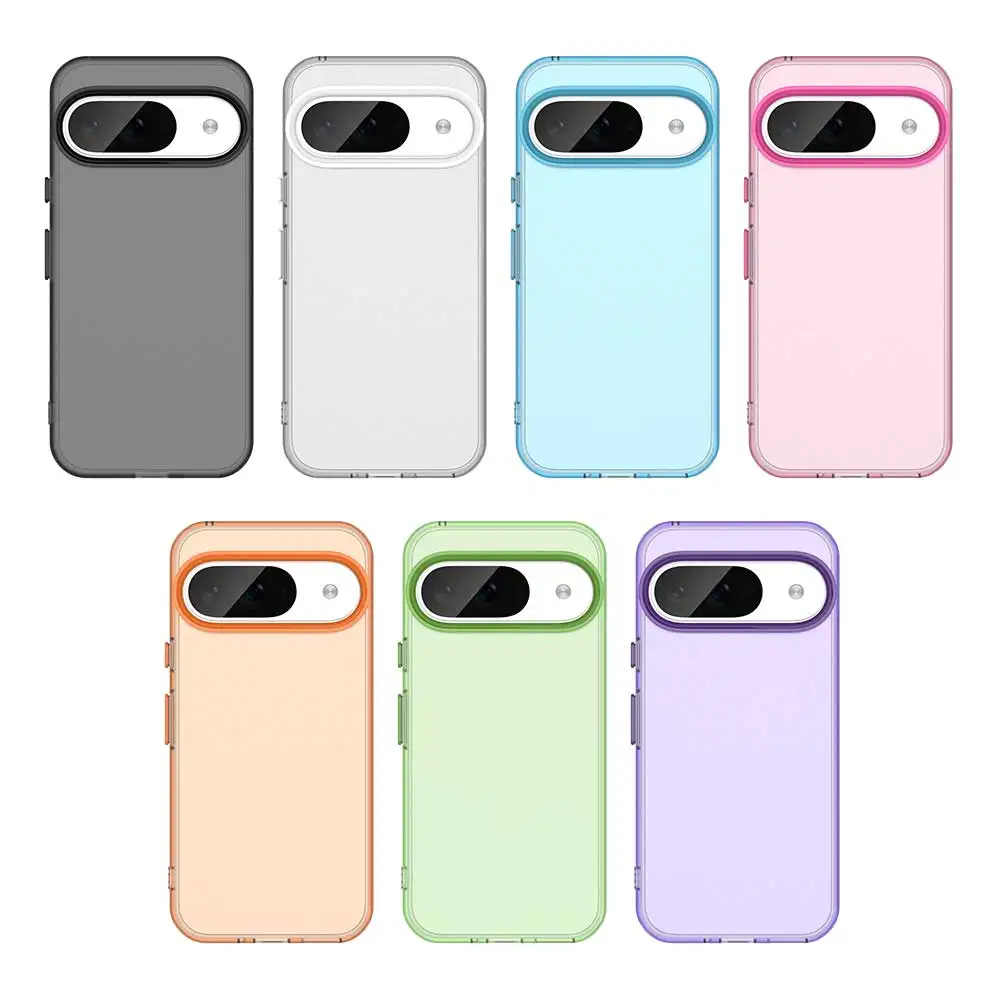 Funda esmerilada para Google Pixel 9, Funda Pixel 9 Pro XL, Funda mate translúcida para PC, Color caramelo, Parachoques trasero de teléfono Pixel 9 - imagen 2