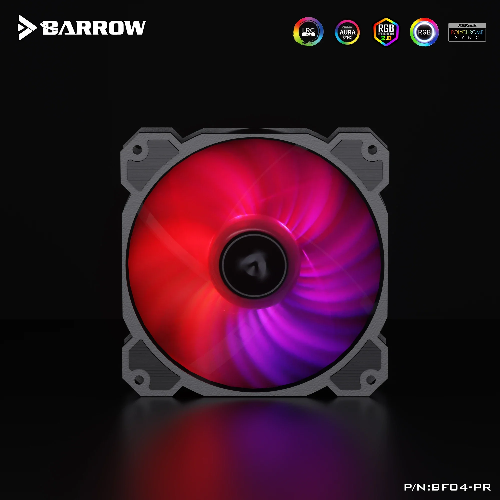 Barrow PC-ventilador PWM 120, refrigeración por agua, radiador, rodamientos hidráulicos, 5V, iluminación ARGB - imagen 4