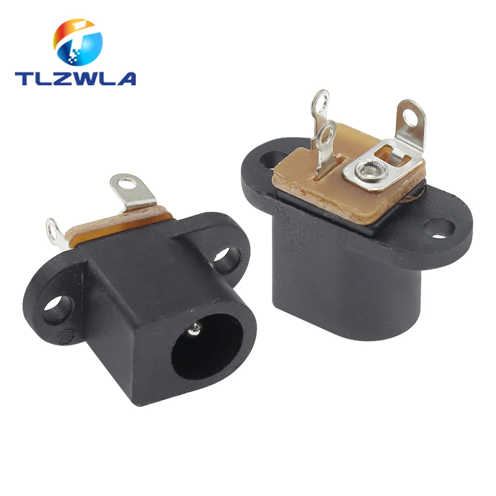 10 Uds DC017 DC-017 toma de corriente hembra CC 5,5mm * 2,1mm con orificio para tornillo de oreja 5,5*2,1 MM conector adaptador de enchufe CC - imagen 4