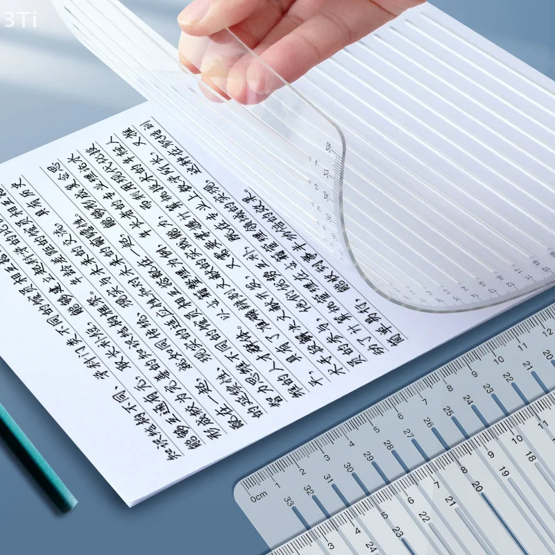 Plantilla y regla de caligrafía transparente, plantilla de escritura de línea recta, regla transparente, herramienta de escritura, plantilla geométrica, dirección Enve - imagen 5