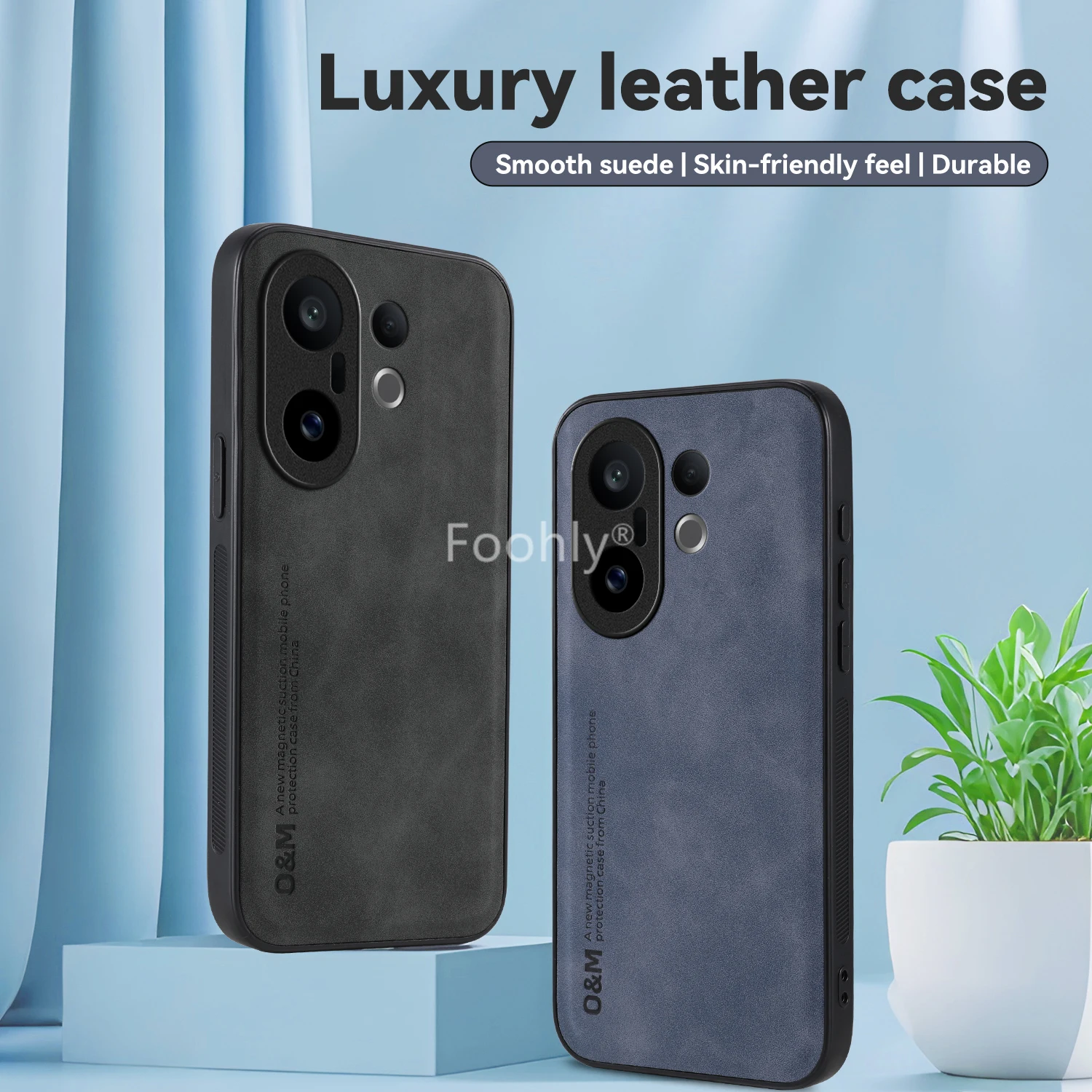 Funda magnética de cuero nobuck a prueba de golpes para Vivo X200 FE, Funda protectora trasera, Funda - imagen 2