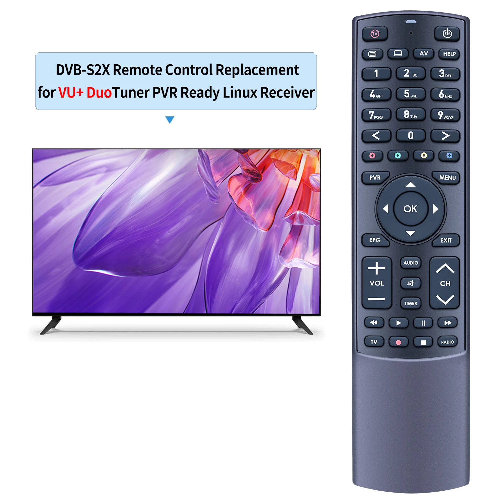 Mando a distancia para VU + Duo, 4K, SE, 1x, DVB-S2X, FBC, sintonizador doble, 2TB, HDD, receptor Linux, UHD, 2160p, TV BOX, nuevo - imagen 2