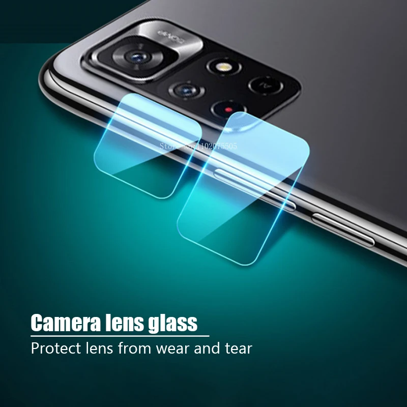 Vidrio templado 6 en 1 para Xiaomi Redmi 10 8 9T 10 9C Protector de pantalla de cámara para Note 12 11 Pro Plus 5G 11S 10S 9S 9 envío rápido - imagen 3