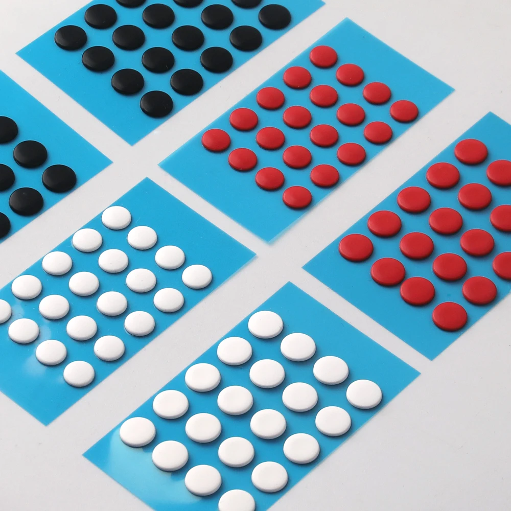 Pequeño punto redondo 6mm 7mm de diámetro ICE Universal ratón patines rojo negro blanco deslizamiento pies pegatina - imagen 2