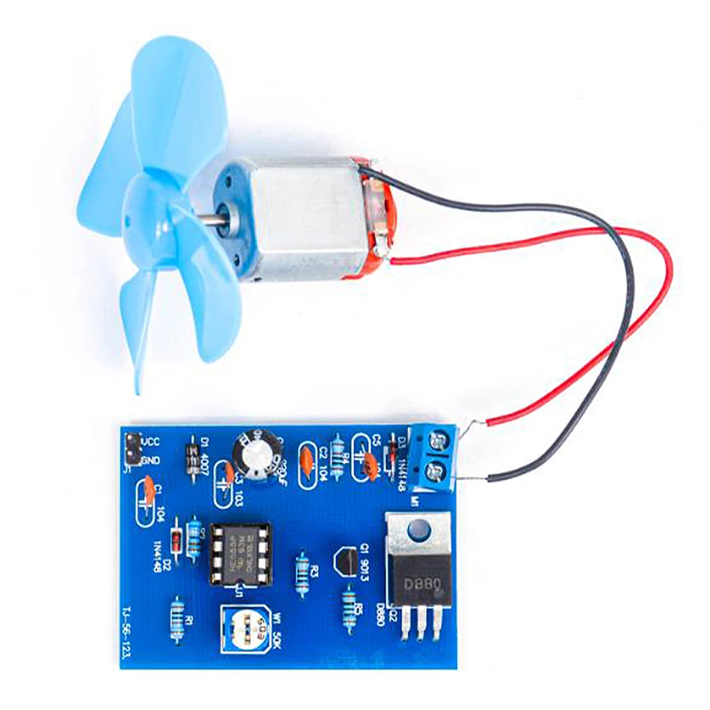 DIY NE555 ventilador de Motor Kit de módulo de Control de velocidad de ancho de pulso con caja de batería Kit de proyecto electrónico de soldadura DC 4,5 V - imagen 3