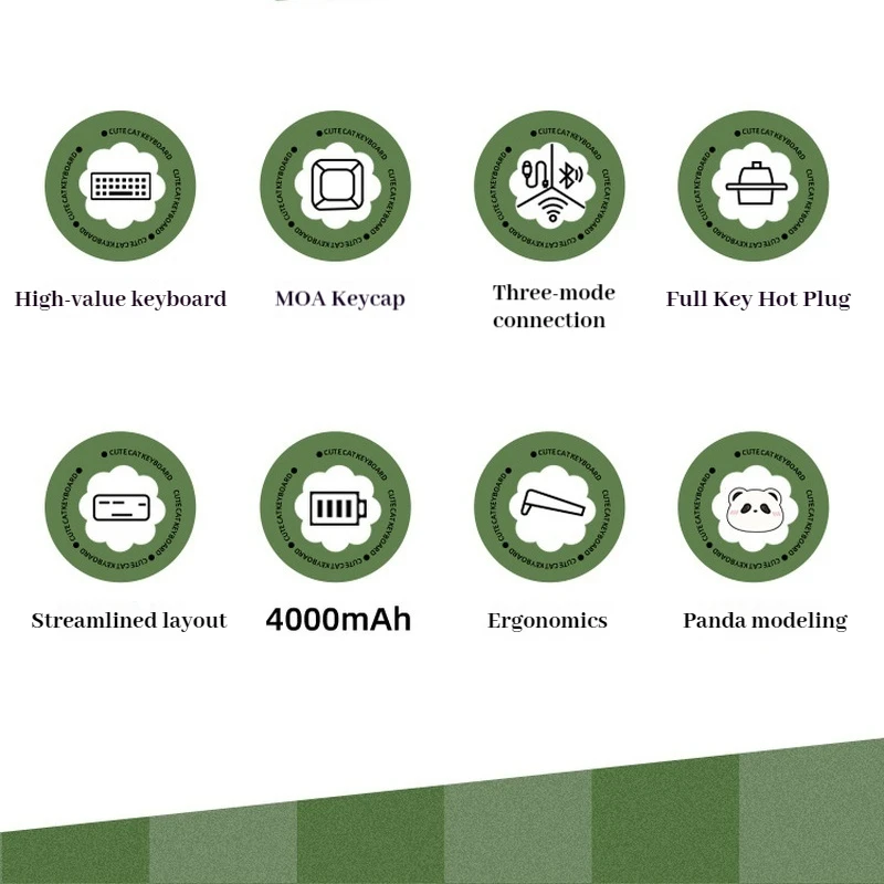 Teclado mecánico de silicona Panda Thri-Mode Hot Plug inalámbrico Bluetooth teclado personalizado juego de oficina periféricos de ordenador - imagen 4