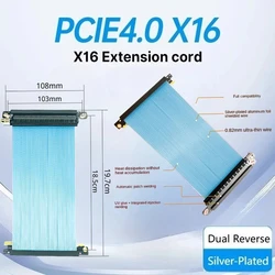 Cable elevador PCIe 4.0 para GPU vertical, 185 mm, plateado