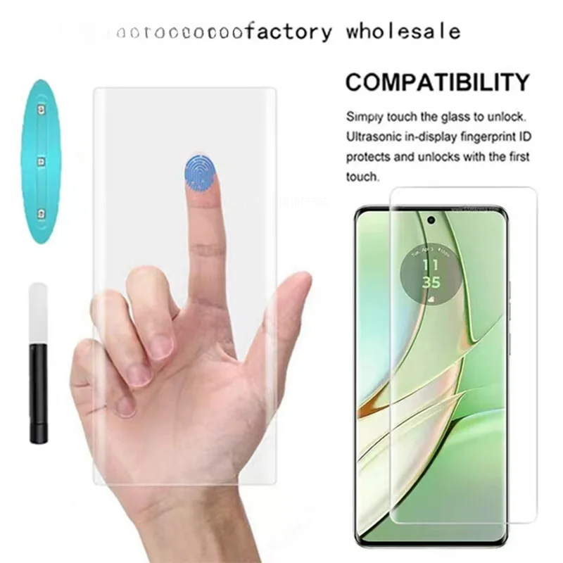 Protector de pantalla para Moto Edge 40 Neo, cristal templado UV, pegamento completo, curvo 3D, alta calidad, 4 unidades - imagen 3