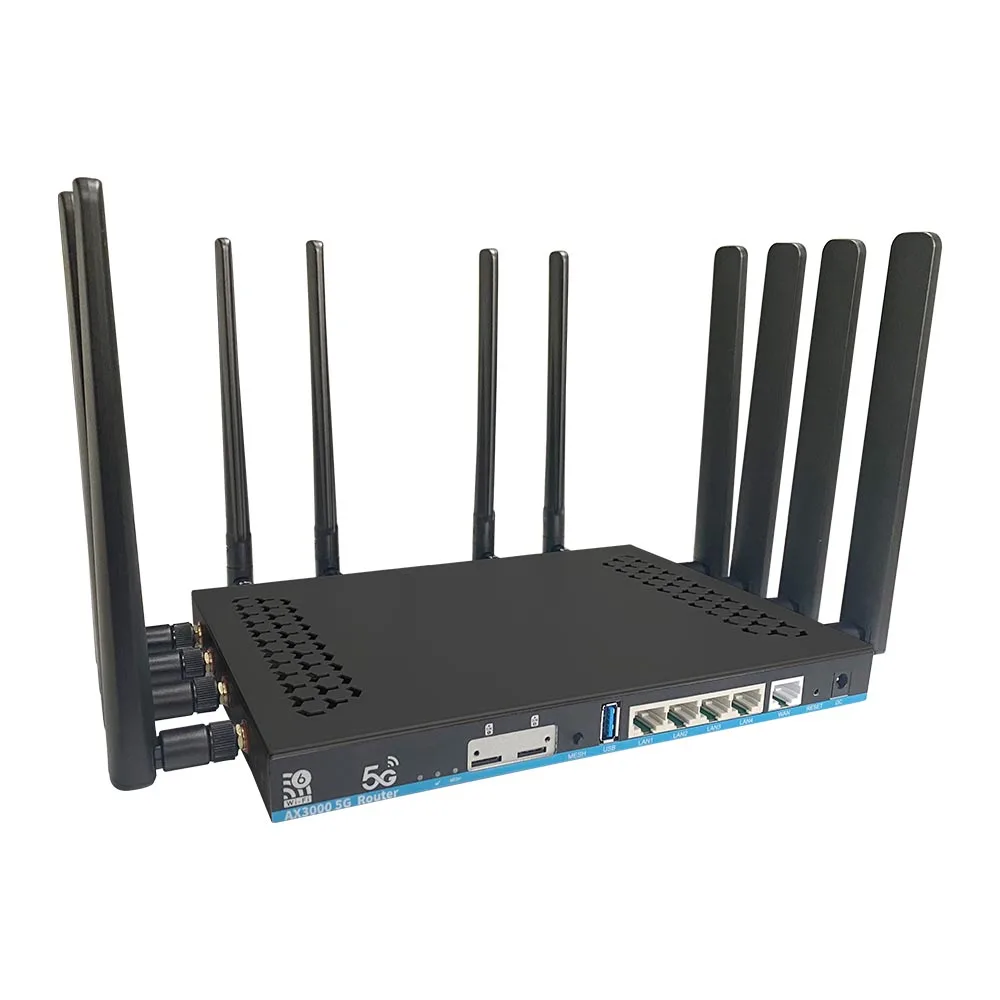 Enrutador de tarjeta SIM Dual 5G, Wifi 6, 3000Mbps, Openwrt DDR4, 1GB, 4 LAN, USB3.0, módem RM520N-GL, antena 4T4R, amplificador de Wifi - imagen 3