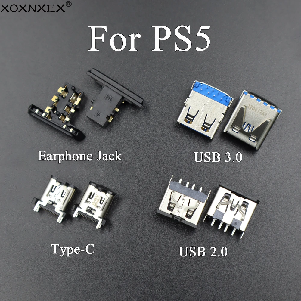 1 Uds para PS5 USB 2,0 3,0 puerto tipo C conector de enchufe auriculares conector de puerto Jack para auriculares