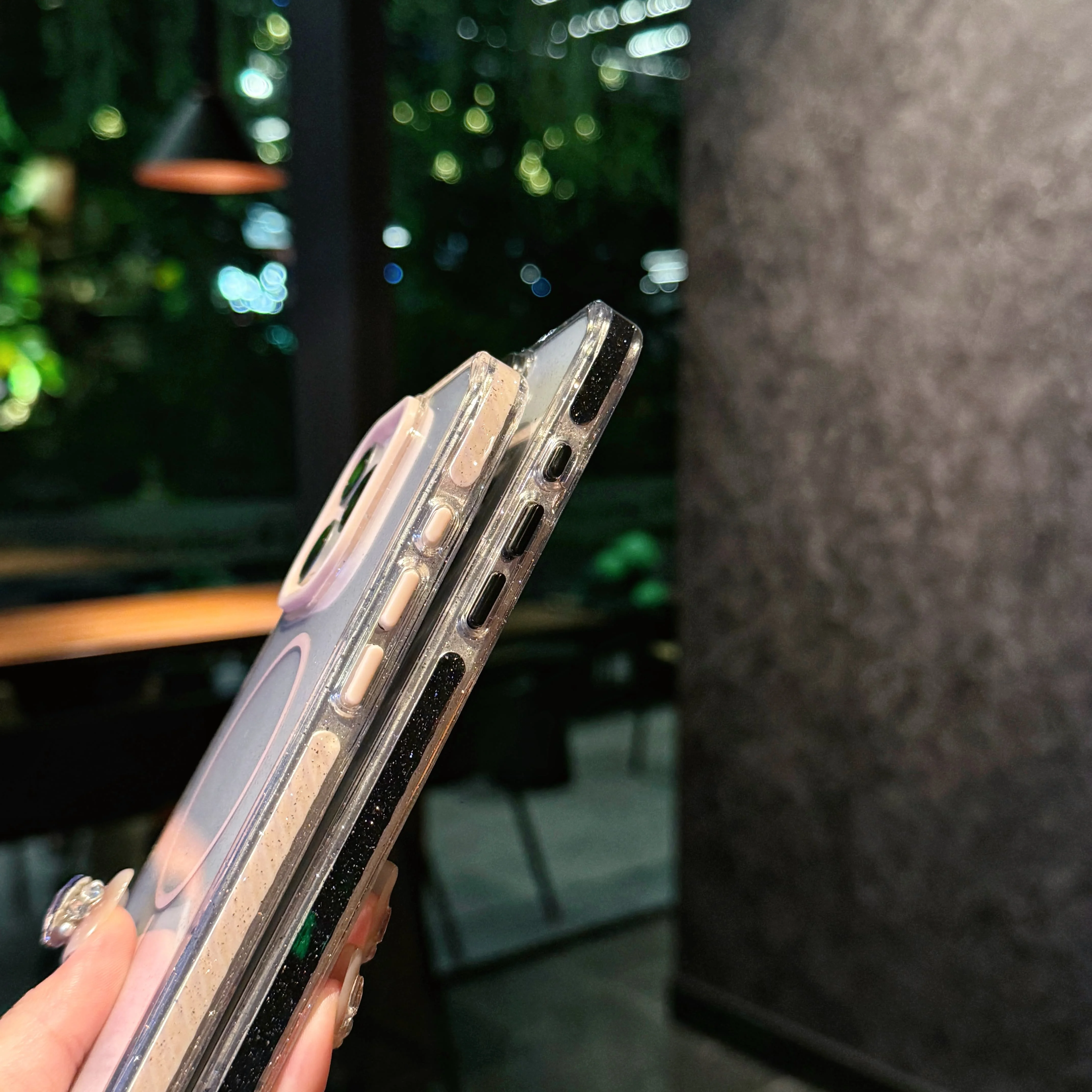 Airbag de dos colores con brillo estrellado de lujo para funda de teléfono Magsafe para iPhone 16 15 14 Plus 13 12 11 Pro Max cubierta de parachoques a prueba de golpes - imagen 5