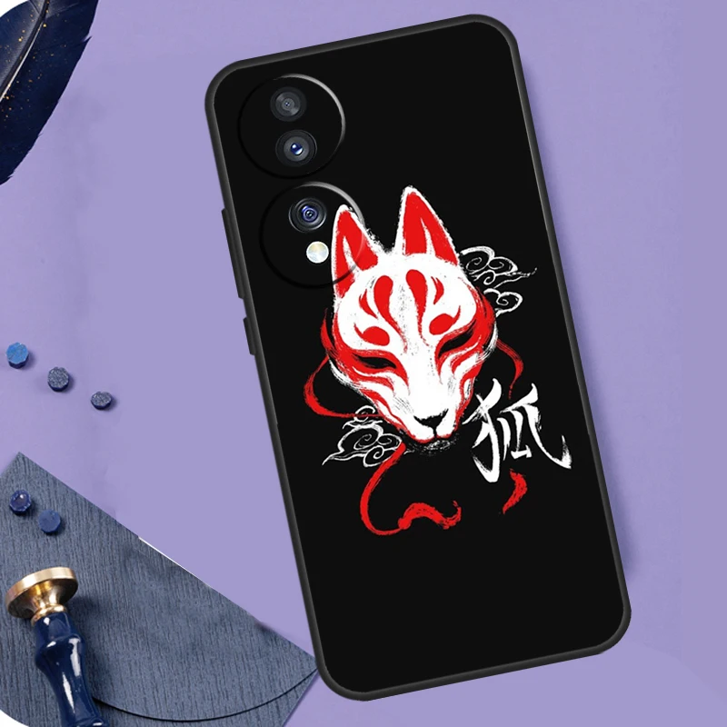 Funda de teléfono con máscara de zorro Kitsune japonés para Honor, 90 Lite, 70, 50 Magic, 5, 6 Pro, X6, X7, X8, X9, X6a, X7a, X8a, X9a, X9b, X8b - imagen 2