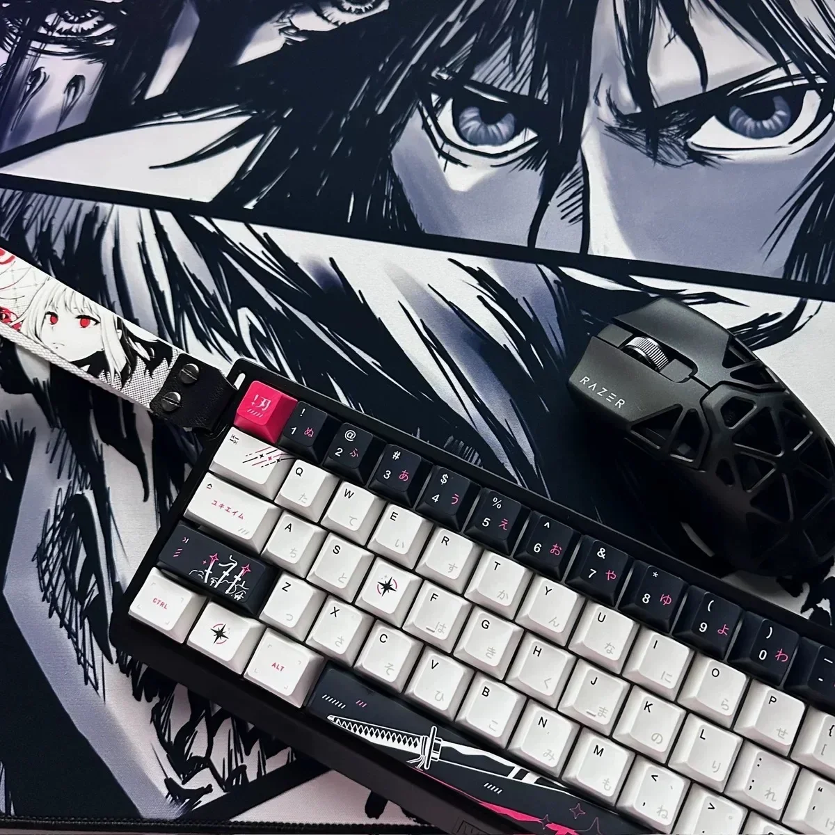 Yuki Aim Keycap raíces japonesas cereza 125key Pbt Keycap personalizado Anime individuación Keycaps para regalos de teclado mecánico - imagen 2