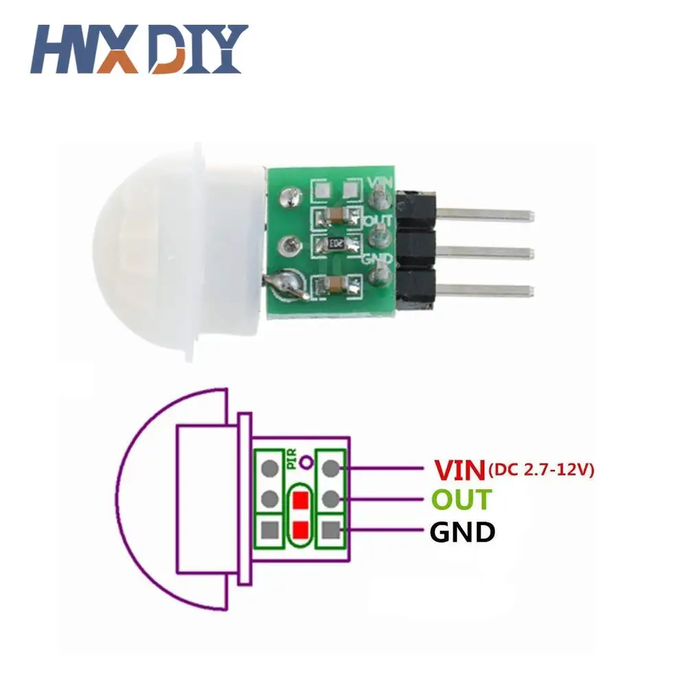 1-10 Uds Mini IR piroeléctrico infrarrojo PIR Sensor de movimiento humano módulo Detector automático Sensor AM312 DC 2,7 a 12V - imagen 3