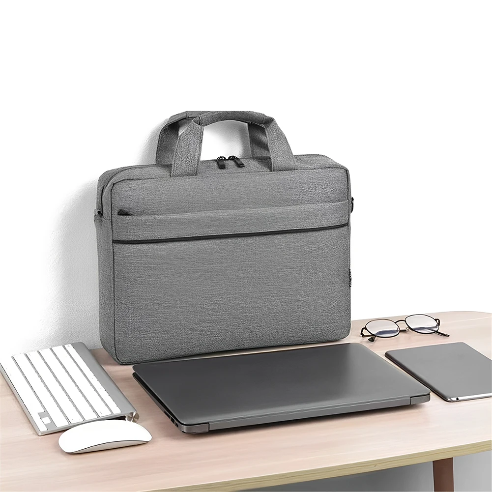 Estuche de transporte para ordenador portátil, bolso cruzado a prueba de golpes para ordenador portátil, funda acolchada impermeable para portátil, bolsa protectora para portátil con 3 compartimentos - imagen 2