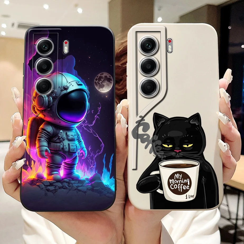 Para Tecno Camon 40 CM5 funda Camon40 Pro 4G CM6 lindo gato astronauta cubierta de dibujos animados funda de silicona suave para Tecno Camon 40 Pro Fundas
