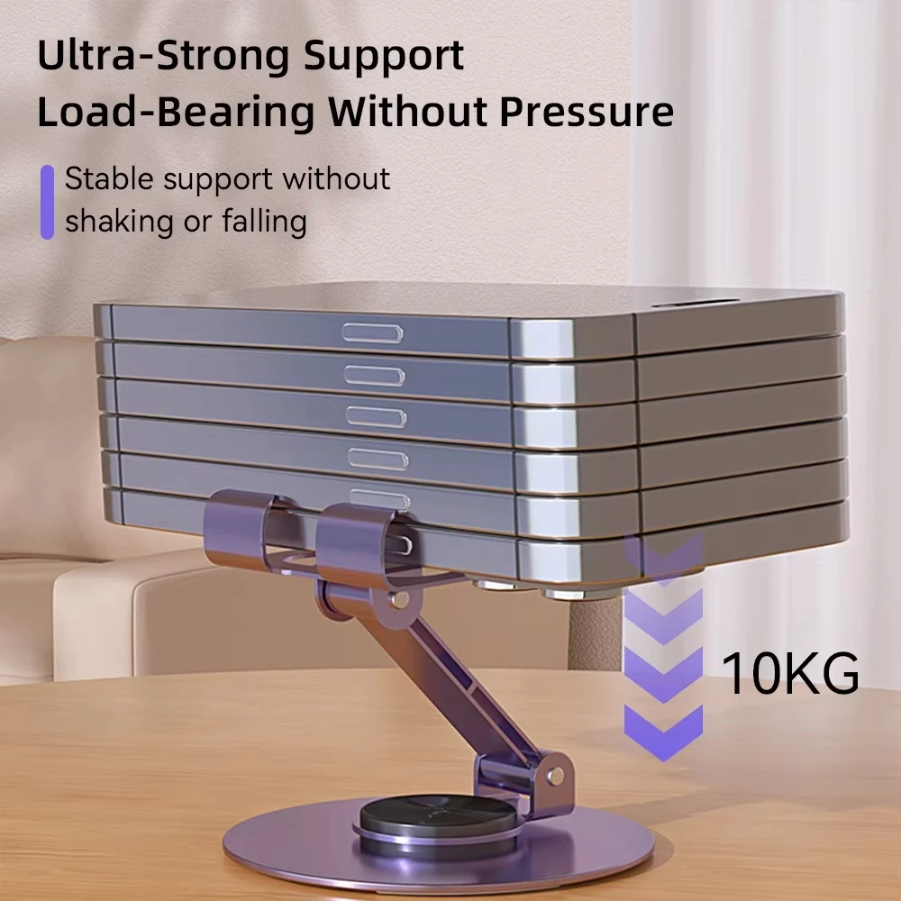 Soporte para teléfono móvil con rotación de 360 grados, totalmente metálico, de aluminio, soporte Universal, diseño plegable de doble eje, estable, anticaída - imagen 2