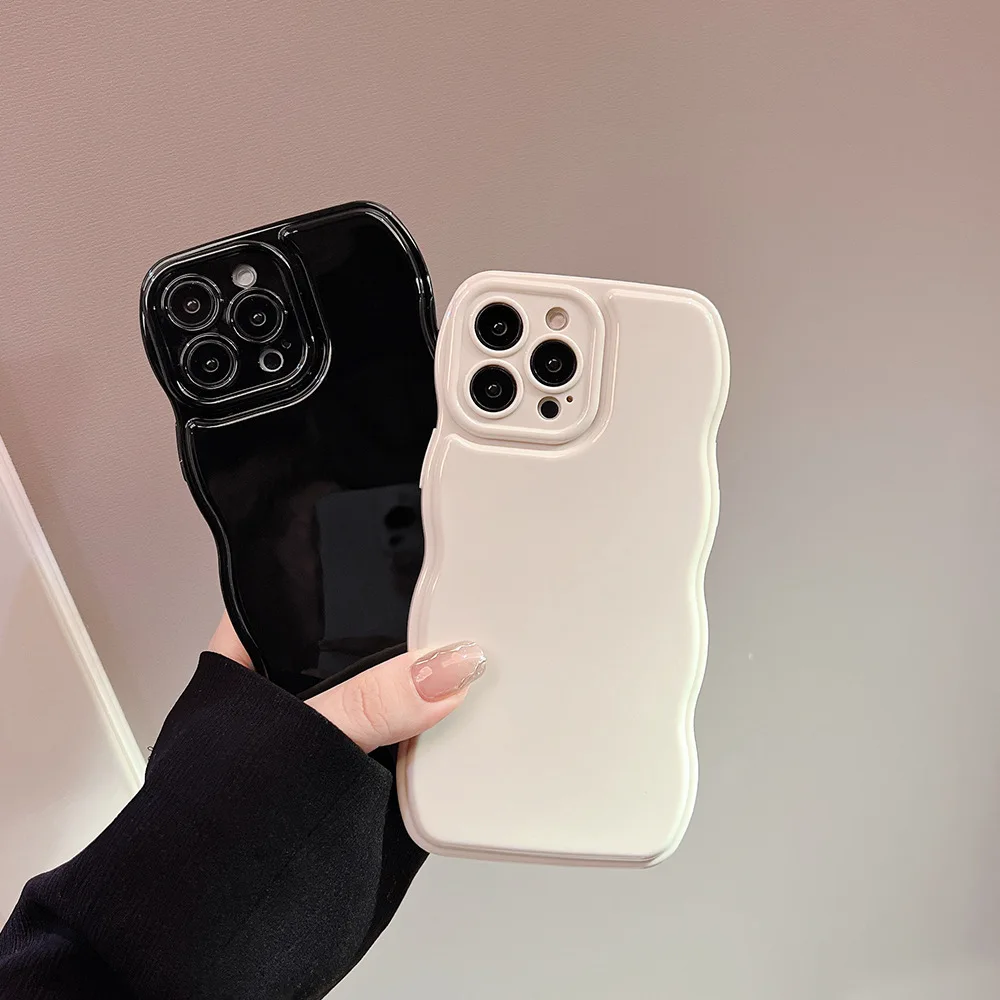 Funda de teléfono para iPhone 16e Plus 15 14 13 12 11 Pro Max, cubierta ondulada brillante a la moda a prueba de golpes - imagen 4