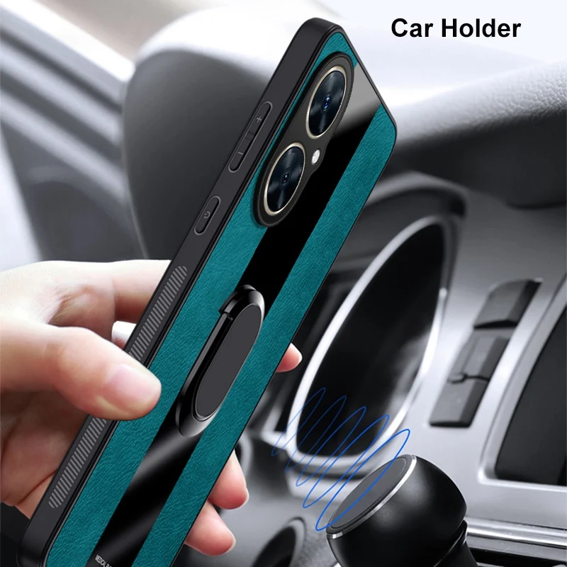 Funda de teléfono para Huawei Nova 11 Pro 11 Ultra Nova11 i Ring Holder, Funda de cuero para Huawei Nova 11i, funda de silicona magnética de lujo - imagen 3