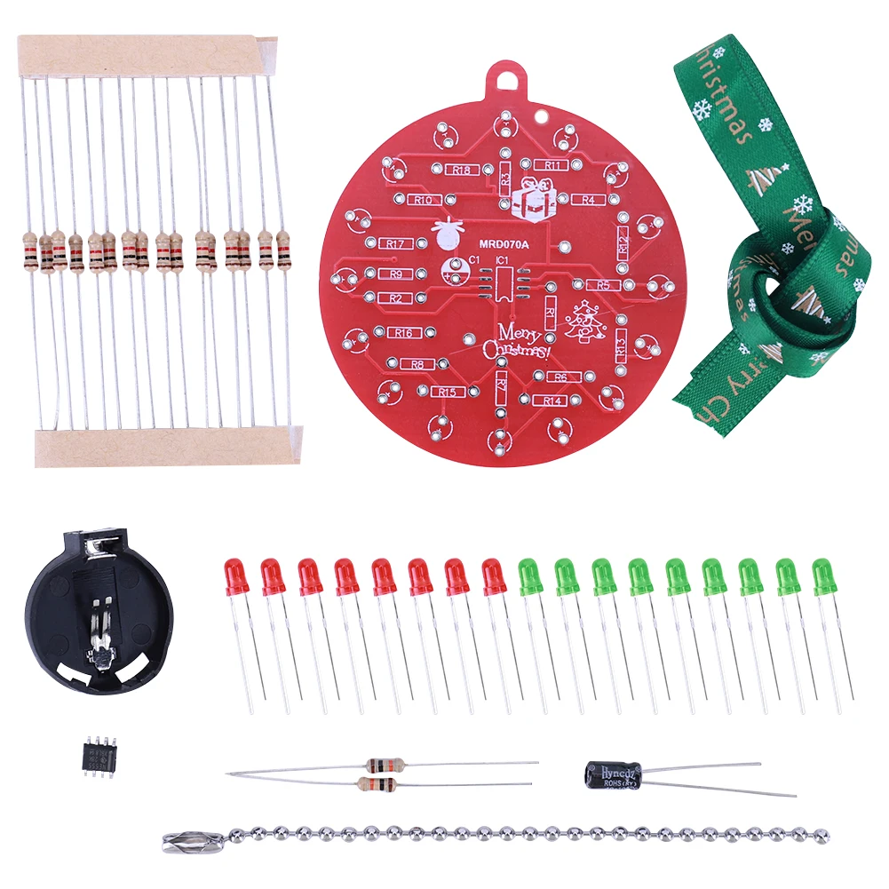 NE555 LED decoración de árbol de Navidad Kit de soldadura de árbol de Navidad proyecto de soldadura Kit DIY para STEM educativo Día de San Valentín - imagen 2