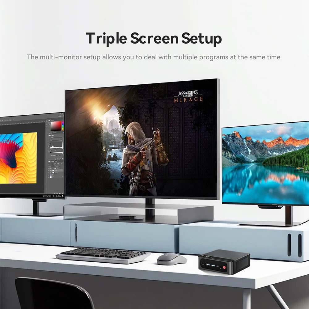 Beelink Mini PC SER5 Max AMD R7 6800U 6800H R5 5500U R3 3200U 16G 500G NVME SSD Windows tipo C Triple pantalla Gamer Mini ordenador - imagen 4