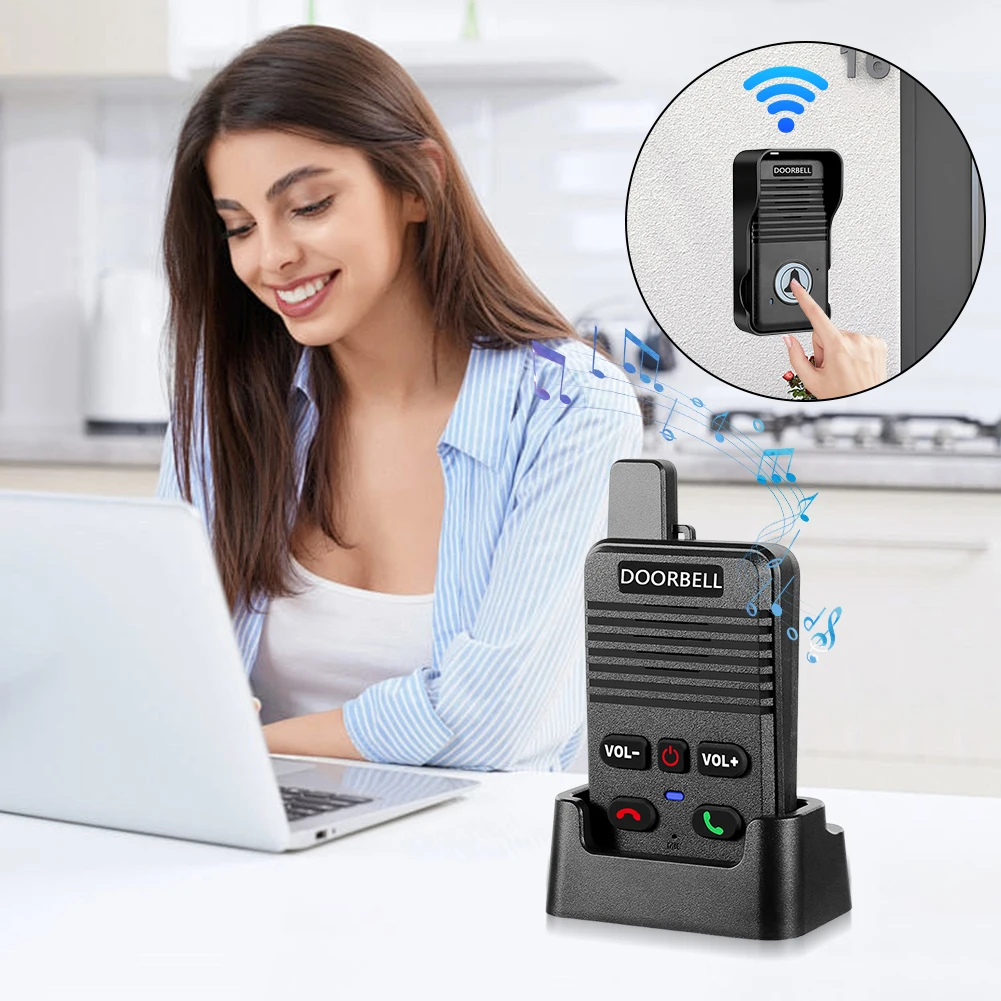 Casa Audio 500M apartamento habitación intercomunicador con batería recargable manos libres timbre inalámbrico bidireccional para fábrica Oficina