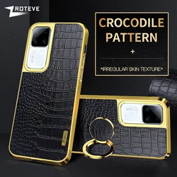 Funda Vivo V30 Pro de Cuero Cocodrilo con Anillo Antigolpes