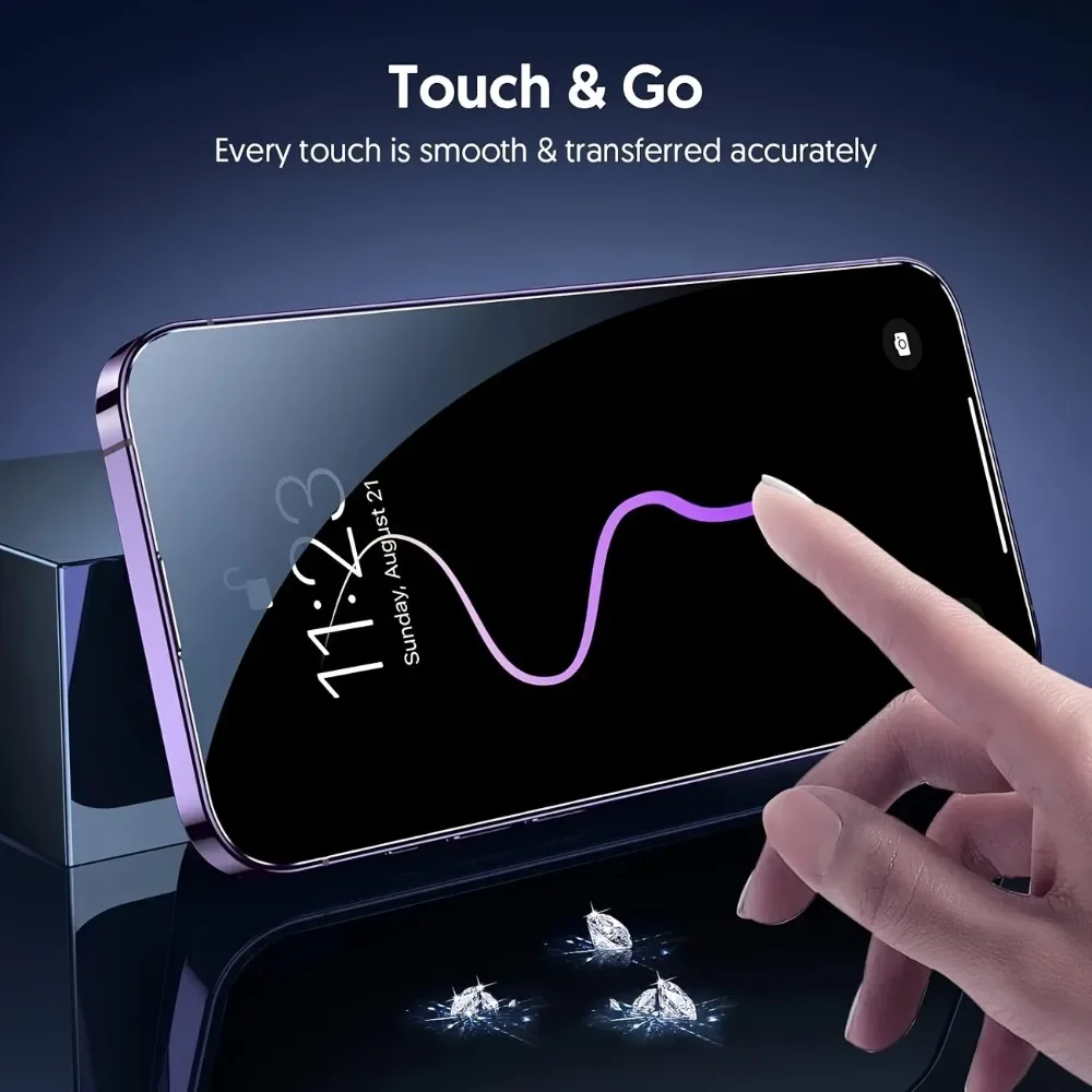 Protector de pantalla de vidrio templado de 5 uds para IPhone 16 15 Pro Max 14 Plus 16E 11 12 13 Pro Mini XR XS Max vidrio resistente a los arañazos - imagen 3