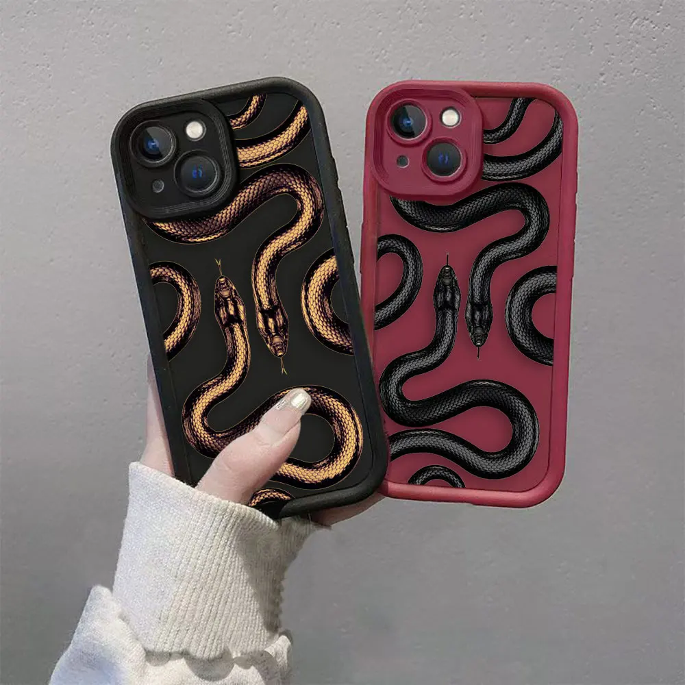 Gold Black Purple Snake Art Cover Phone Case For Samsung Galaxy S25 S24 S23 S22 S21 S20 FE PLUS ULTRA 5G TPU Color Case Funda - imagen 3