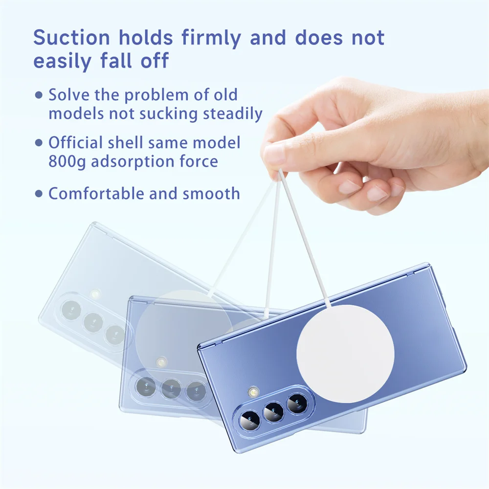 Funda de teléfono magnética con revestimiento de protección de pantalla de película templada para Samsung Z Fold 7 6 5 zfold7 de lujo para cubierta de armadura de bisagra Magsafe - imagen 5